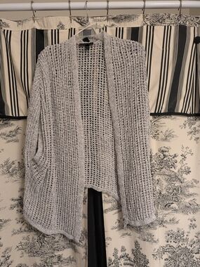 Cozy Open-Front Chunky Knit Sweater Cardigan - Light Gray-Lane Bryant-18/20